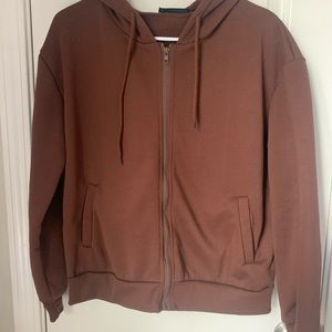 brown crop hoodie medium